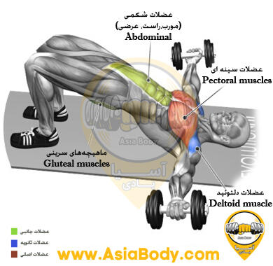 قفسه زیر سینه دمبل روی زمین